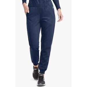 Keswi NWT Women's 5-Pocket Flat Front Jogger Scrub Pants Sz Small Womens Navy Bl